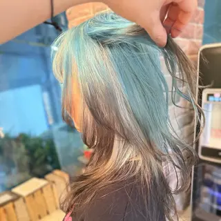 ロング カラー ウルフレイヤー エクステ/kokiのヘアスタイル