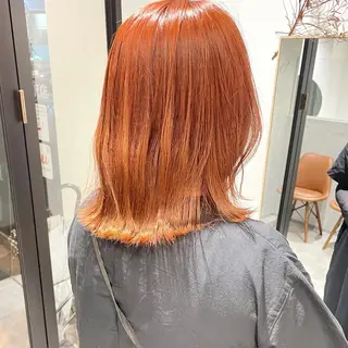 ミディアム カラー 🍊暖色×顔周り 🍊cocoroのヘアスタイル
