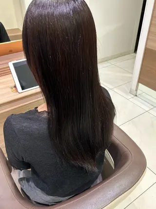 ロング 韓国 ブリーチ無し Wカラー💗夢果💗のヘアスタイル