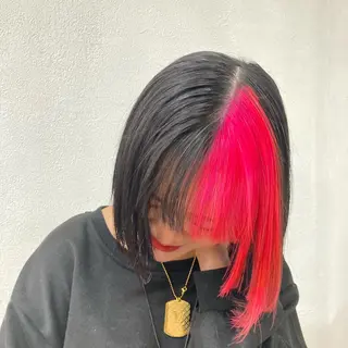 ショート カラー ウルフレイヤー エクステ/kokiのヘアスタイル