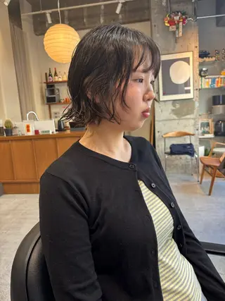 ショート パーマ 永田 愛莉のヘアスタイル