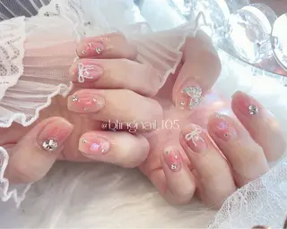 ネイル 23時まで❤︎韓国、 ワンホンネイルのネイルデザイン