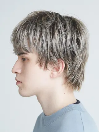 ショート カラー メンズ グランジヘア 無造作ヘアHYUGAのヘアスタイル