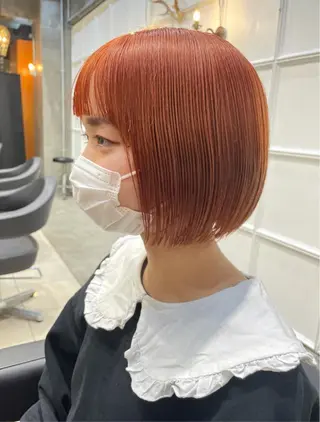 ショート カラー ヘアアレンジ 髪質改善カラー&TR 縮毛矯正/弱酸性矯正のヘアスタイル