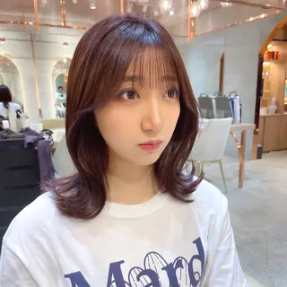 ミディアム カラー レイヤー/韓国ヘア 縮毛矯正🫧鈴木颯のヘアスタイル