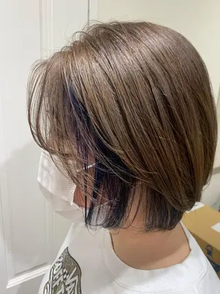 ミディアム 渋谷ハイトーン/ デザインカラー阿部のヘアスタイル