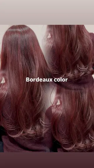 ロング カラー ヘアアレンジ 顔周り小顔カット ×ブリーチなしカラーのヘアスタイル