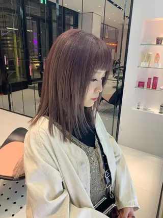 ミディアム カラー ハッシュカット/ハイ トーン/MANAMIのヘアスタイル