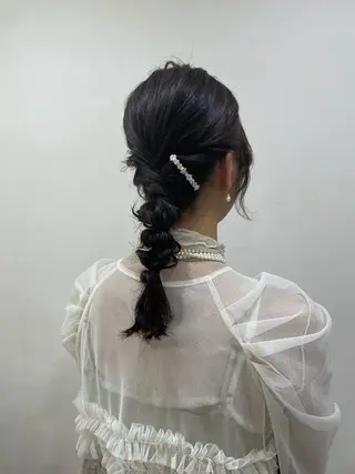 ロング ヘアアレンジ 韓国風パーマ/ヘア セット/店長みづきのヘアスタイル