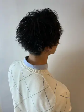 ミディアム パーマ メンズ HIROGINZAプレミアムバーバー赤坂店所属・田中 千恩のヘアスタイル