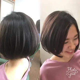 ショート カラー パーマ ヘアアレンジ メンズ キッズ ネイル マツエク・マツパ PALETTE(パレット)所属・SHIORI💜口コ ミNo.1艶カラーのヘアスタイル