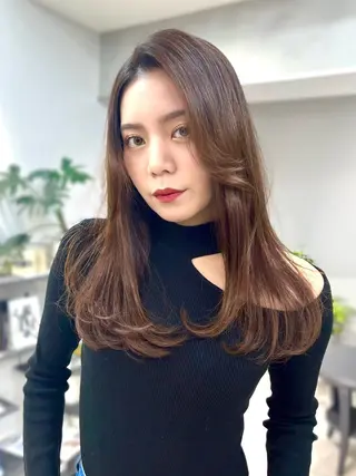 セミロング レイヤー×ツヤカラー 渋谷/kougaのヘアスタイル