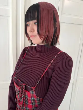 カラー ブリーチカラー🎀 韓国風/寺門美優のヘアスタイル