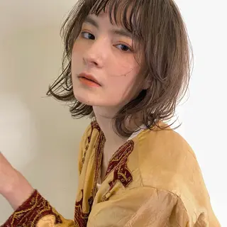 セミロング カラー パーマ ヘアアレンジ メンズ キッズ ネイル マツエク・マツパ モリモト サナのヘアスタイル