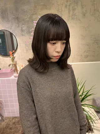ミディアム 西山 紗耶香🪽 透明感カラー/ボブのヘアスタイル