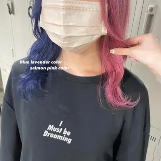 セミロング カラー パーマ ヘアアレンジ キッズ ネイル マツエク・マツパ アイブロウ 透明感カラー・レイヤ ー🎀amika🎀のヘアスタイル