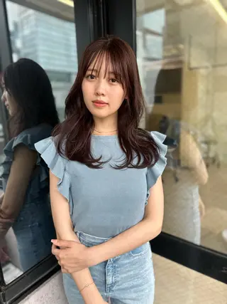 セミロング 前髪顔まわりカット 🌈中村海聖のヘアスタイル