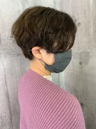 ショート 小顔レイヤー/ 透明感カラー/増田のヘアスタイル