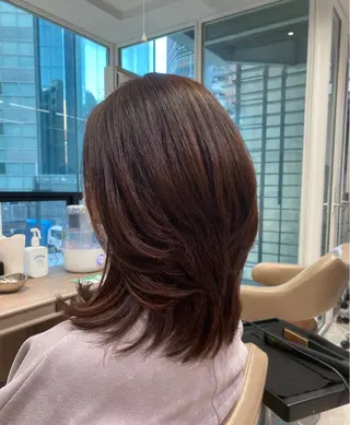 ミディアム カラー Ash 銀座店所属・骨格補正カット /マンツーマン/のヘアスタイル