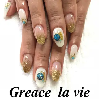 ロング カラー パーマ ヘアアレンジ キッズ ネイル マツエク・マツパ Greace la vie所属・Greace  la vieのネイルデザイン