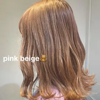 セミロング カラー ヘアアレンジ ハイトーンピンク🍑 ブリーチ🍑RINAのヘアスタイル