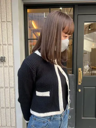 ミディアム Asobi所属・透明感♡くすみカラー 🍏Haruka🍏のヘアスタイル