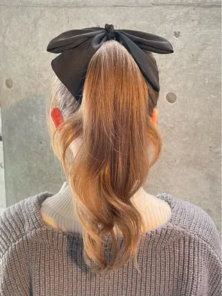 セミロング ヘアアレンジ 速水 ゆきののヘアスタイル