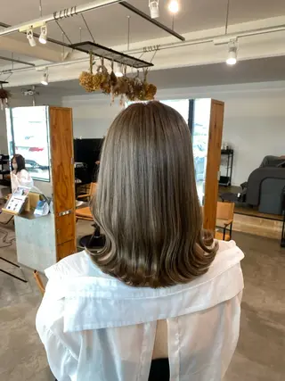 ミディアム カラー 透明感カラー 天羅のヘアスタイル