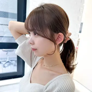 セミロング カラー 顔周り/くびれヘア 韓国ヘア💕風間るなのヘアスタイル