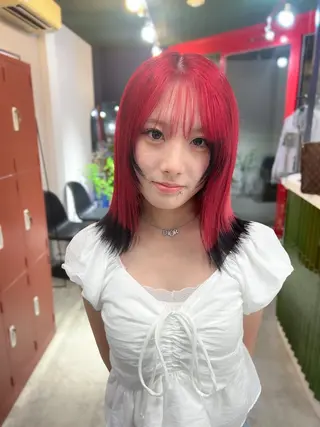 セミロング カラー ナチュラル・ハイトー ン🏆HINOKIのヘアスタイル