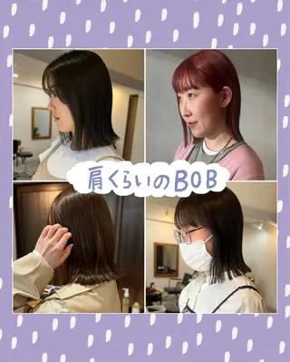 ショート カラー ボブ/透明感カラー /坂口恵梨子のヘアスタイル