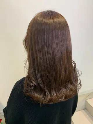 セミロング 透けるbrown カラー🎗♡yukaのヘアスタイル