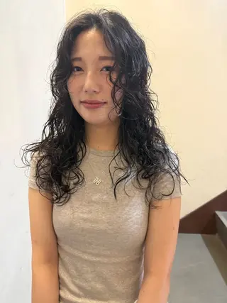 ロング パーマ 森貴裕/ベージュ/ パーマ/オリーブのヘアスタイル