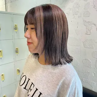 ミディアム カラー 🌿レイヤーボブ/パ ーマ🌿　木梨健太のヘアスタイル