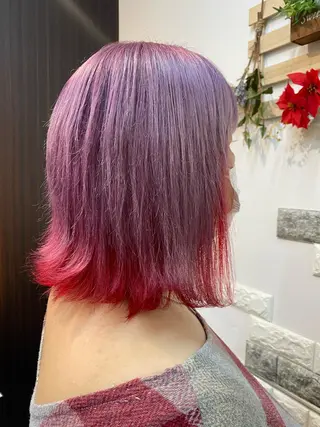 ミディアム カラー ショートボブ✨️ 池田芽生のヘアスタイル