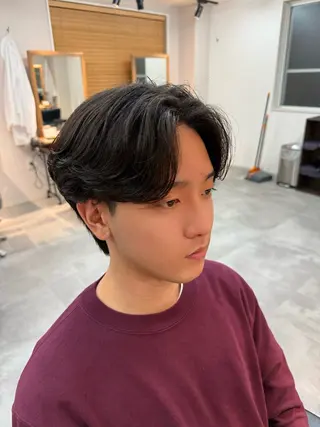 パーマ メンズ 韓国スタイル特化 ニュアンスパーマ下田のヘアスタイル