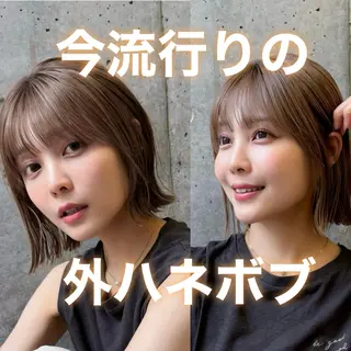 ショート カラー 顔周り/レイヤー/ 透明感/みっきーのヘアスタイル