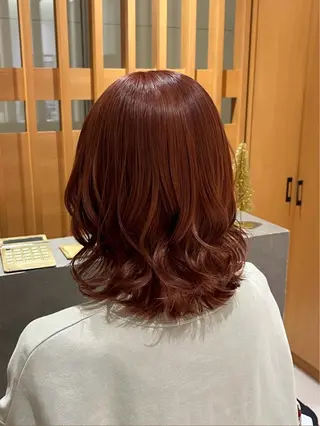 ミディアム カラー 💫コテ巻きパーマ 特化💫／津久井裕仁のヘアスタイル