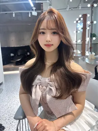 ロング カラー 髪質改善×韓国ヘアサロン Role 博多【ロール】所属・yui🎀ブリーチ なしWカラー／博多のヘアスタイル