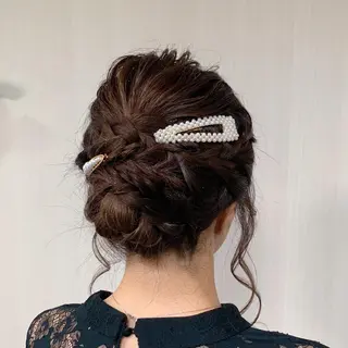 セミロング ヘアアレンジ ウスイマイコ カット/ケアカラーのヘアスタイル