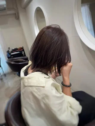 ミディアム カラー CLOVE所属・下石怜子/レイヤー/ 透明感カラーのヘアスタイル