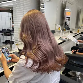 セミロング カラー ヘアアレンジ 韓国レイヤー＆ピンク 艶髪🩶maikoのヘアスタイル