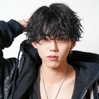 ミディアム カラー パーマ メンズ シースルーマッシュ/ メンズ/KYOHEIのヘアスタイル