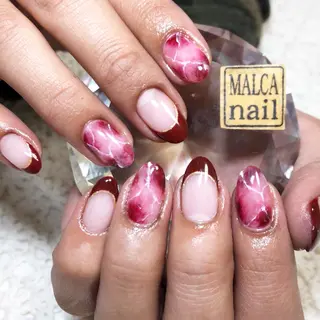 ミディアム カラー パーマ ヘアアレンジ メンズ キッズ ネイル マツエク・マツパ MALCAnail(マルカネイル)所属・荒木 莉奈のネイルデザイン