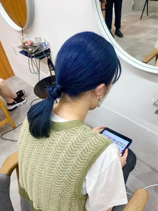 セミロング カラー ダウンパーマ 【sity.ザイク】のヘアスタイル