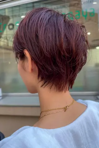 ショート ブリーチなし透明感 カラー✨山仲絢圭のヘアスタイル
