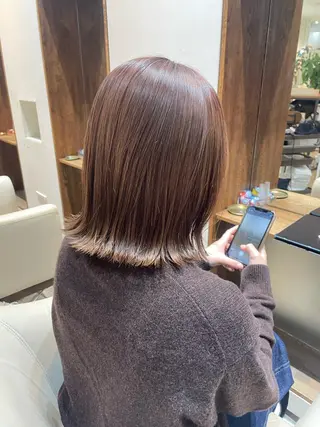 ミディアム カラー 【完全個室】髪質改善 暖色カラー/山崎唯奈のヘアスタイル
