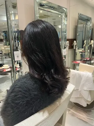 ロング パーマ コテ巻き風パーマ 藤澤　知彌のヘアスタイル