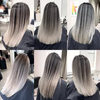 セミロング ブリーチ×エクステ 超特化美容師のヘアスタイル