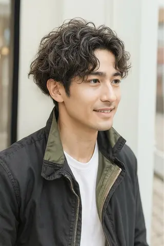 ショート パーマ メンズ SALOWIN(サロウィン)広島並木通り所属・田村和範/似合わせ カラー/縮毛矯正のヘアスタイル